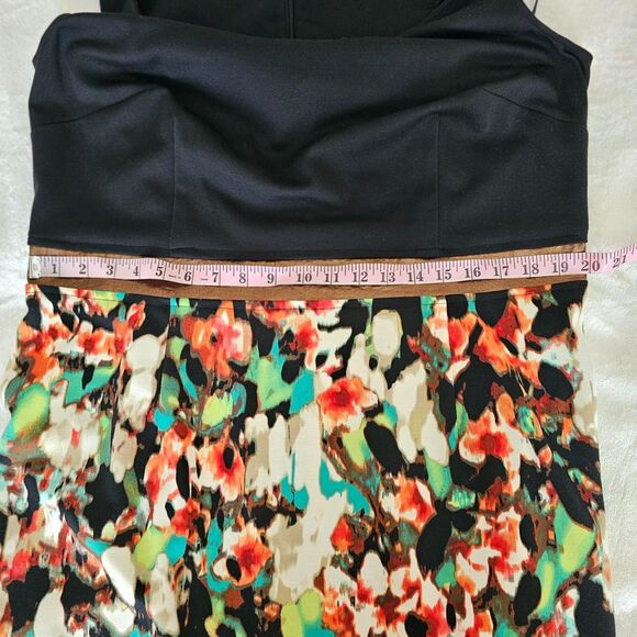 Calvin Klein Plus Size 14W Sheath Dress in Black/Tomato Multi-Color Floral - Picture 6 of 8